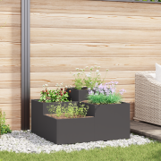 vidaXL Planteringslåda för utomhusbruk 80x80x48 cm svart stål