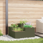 vidaXL Planteringslåda för utomhusbruk 100x100x48 cm olivgrön stål