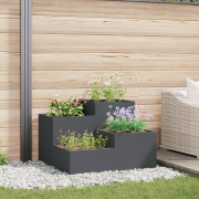 vidaXL Planteringslåda för utomhusbruk 80x80x60 cm antracit stål