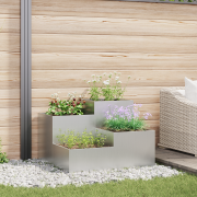 vidaXL Planteringslåda för utomhusbruk 80x80x60 cm galvaniserat stål