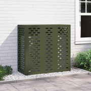 vidaXL Luftkonditioneringsskydd olivgrön 110x50x105 cm stål