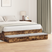 vidaXL Sänglådor rökt ek 150x36,5x16,5 cm konstruerat trä