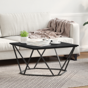vidaXL Kaffeebord Svart Ek 80x80x45 cm Konstruerat Trä