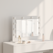 vidaXL sminkspegel med LED-lampor vit 60x45x18 cm
