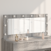 vidaXL Sminkspegel med LED-lampor Grå Sonoma 100x45x18 cm