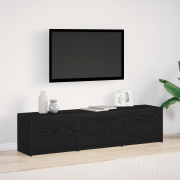 vidaXL TV-bord med LED Svart ek 162,5x34x40 cm Hållbart trä