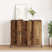 vidaXL Skåp Gamla Trä 90x34x80 cm Konstruerat Trä