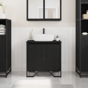 vidaXL Badrum Handfatsskåp Svart ek 60x35x50 cm Konstruktion i MDF
