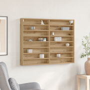 vidaXL Vitrinskåp artisan ek 100x8,5x75 cm konstruerat trä