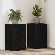 vidaXL Växtställ 2 st Svart Ek 30x30x50 cm Konstruerat Trä