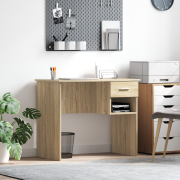 vidaXL Skrivbord med Förvaring Sonoma Ek 90x49.5x75 cm Konstruerat trä