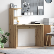 vidaXL Artisan Oak Skrivbord Artisan oak MDF med ekfaner Medium