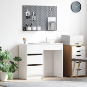 vidaXL Vitt skrivbord Vitt MDF Medium Förvaring Vitt skrivbord