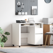 vidaXL Vitt Datorbord med Lådor Vitt MDF, Spånskiva Standard Lådor