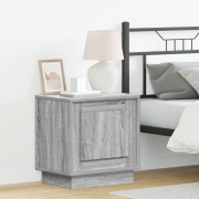 vidaXL Sängbord med LED-lampor 2 stycken Grå Sonoma 44x34,5x45 cm
