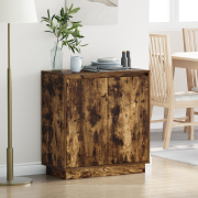 vidaXL Sideboard med LED rökt ek 71x34,5x75 cm konstruerat trä