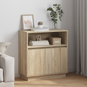 vidaXL Sideboard med LED Sonoma Ek 71x34,5x75 cm Konstruerat trä
