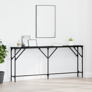 vidaXL Konsolbord Svart Ek 180x23x75 cm Konstruerat Trä