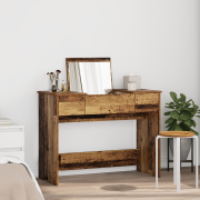 vidaXL Skrivbord med Spegel Gamla Trä 100x45x76 cm