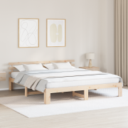 vidaXL Sängram i massivt tall Naturlig Massivt tall 200 x 200 cm Hållb...