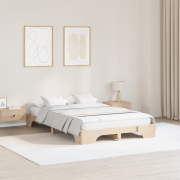 vidaXL Sängram Naturlig Massivt Furu 120 x 200 cm Hållbar Rektangulär