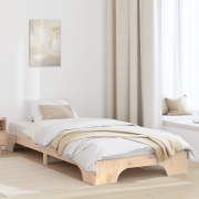 vidaXL Sängram 75x190 cm i Solid Furu