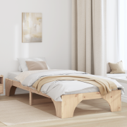 vidaXL Sängram 100x200 cm i massivt tallträ