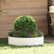 vidaXL Vita Blomkruksset Vit Metall Stor Blomkruka Cylindrisk Modern
