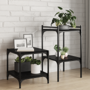 vidaXL Bokhyllor 4 st Svart Ek 40x40x1,5 cm Konstruerat Trä