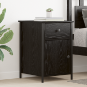 vidaXL Sängbord 2 st Svart Ek 40x42x60 cm Konstruerat trä