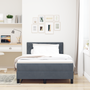 vidaXL Boxspring Säng med Madrass & LED Mörkgrå 120x190 cm Sammet