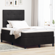 vidaXL Box Spring Säng med Madrass & LED Svart 120x190 cm Sammet