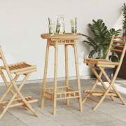 vidaXL Barbord för utomhusbruk runt Ø55x100 cm bambu