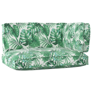 vidaXL Pallkuddset 3 pcs Bladmönster 120 x 80 x 12 cm Oxford tyg