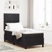 vidaXL Sängbotten med madrass Svart 80x200 cm Sammet