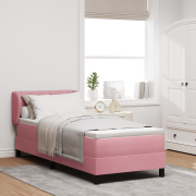 vidaXL Boxspring säng med madrass rosa 80x200 cm sammet