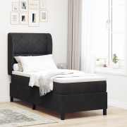 vidaXL Sänggavel med madrass Svart 80x200 cm Sammet
