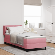 vidaXL Resårsäng med madrass 80x200 cm rosa sammet