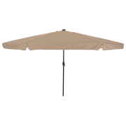 vidaXL Uteplatsparaply med LED-lampor ø395x245 cm Taupe