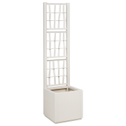 vidaXL Trädgårdsplanterare med spaljé Vit 36x36x140 cm PP
