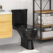 vidaXL Toalettstol med cistern svart