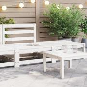vidaXL Loungegrupp 2 delar vit massiv furu