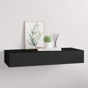 vidaXL Väggmonterad låda svart 60x23,5x10 cm MDF