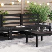 vidaXL Mittensektion till pallsoffa 2 st svart massiv furu