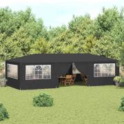 vidaXL Professionellt partytält med väggar 4x9 m antracit 90 g/m²