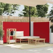 vidaXL Infällbar sidomarkis röd 100x600 cm