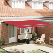 vidaXL Automatisk Utdragbar Markis Röd 450x350 cm