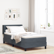 vidaXL Sängbotten med Madrass Mörkgrå 80x200 cm Sammet