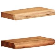 vidaXL Vägghyllor 2 st 30x20x3,5 cm massivt trä akacia