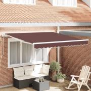 vidaXL Markis automatiskt infällbar brun 300x250 cm